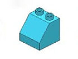 L-W Toys Junior Kostka 1x2 zkosená modrá